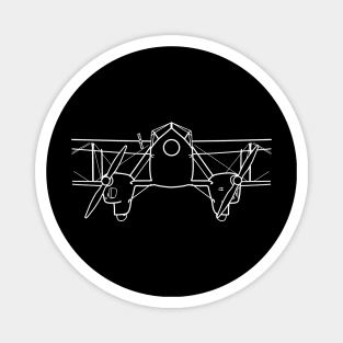 DH Dragon Rapide 1930s classic aircraft white outline graphic Magnet